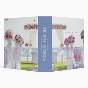 Beach Wedding Floral 3 Ring Binder