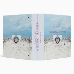 Beach Wedding Floral Arbor 3 Ring Binder
