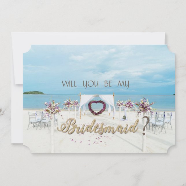 Beach Wedding,Floral Arbor  Bridesmaid Card (Front)