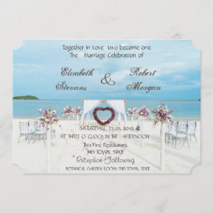 Beach Wedding Floral Arbor Invitation