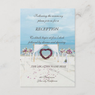 Beach Wedding Floral Arbor Reception Invitation