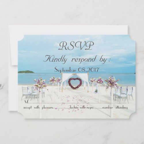 Beach Wedding Floral Arbor   RSVP Invitation