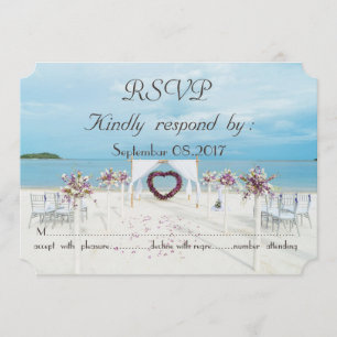 Beach Wedding Floral Arbor   RSVP Invitation
