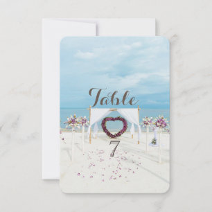 Beach Wedding,Floral Arbor Table Card