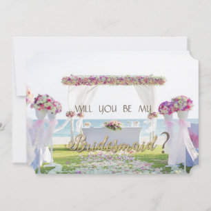 Beach Wedding,Floral Bridesmaid Card