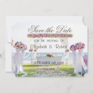 Beach Wedding,Floral Save The Date