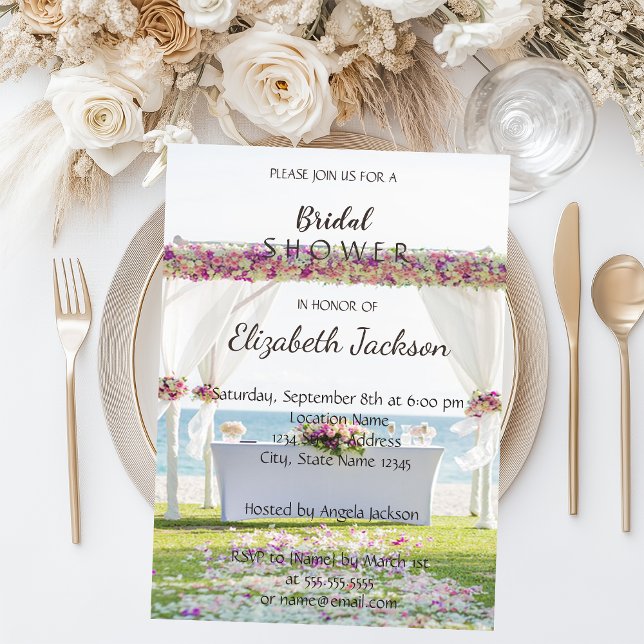 Beach Wedding Flowers  Bridal Shower Invitation (Creator Uploaded)