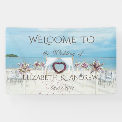 Beach Wedding  Flowers Ocean Wedding Banner