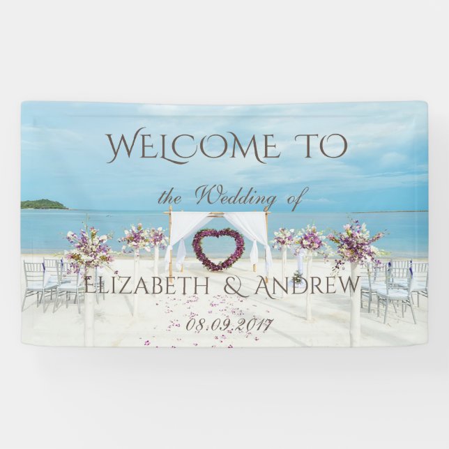 Beach Wedding , Flowers ,Ocean Wedding Banner (Horizontal)