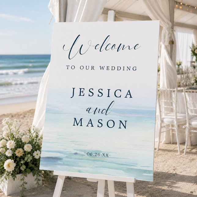 Beach Wedding Foam Board Welcome Sign (Creator Uploaded)