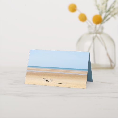 Beach Wedding Folded Place Cards