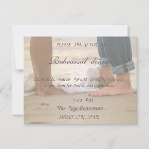 Beach Wedding,Foots Rehearsal Dinner Invitation