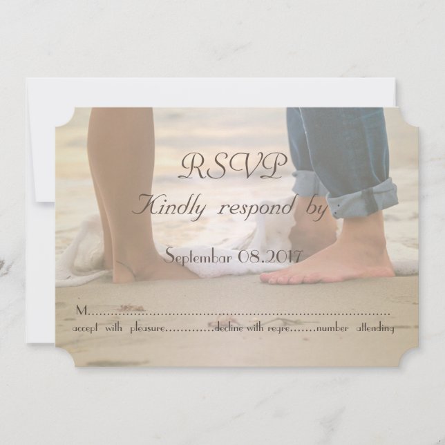 Beach Wedding,Foots   RSVP Invitation (Front)