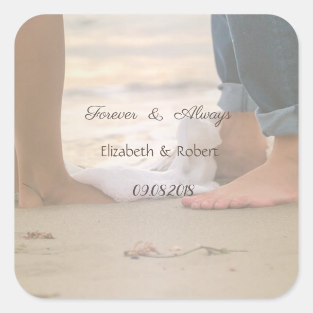 Beach Wedding,Foots Square Sticker (Front)