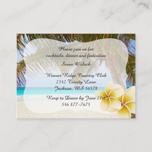 Beach Wedding for the Mr  Mrs  Personalize Enclosure Card