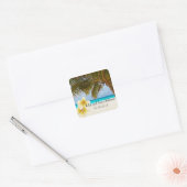 Beach Wedding for the Mr & Mrs | Personalize Square Sticker (Envelope)