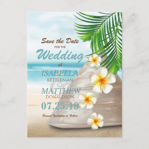 Beach Wedding for the Mr  Mrs Save the Date Announcement Postcard