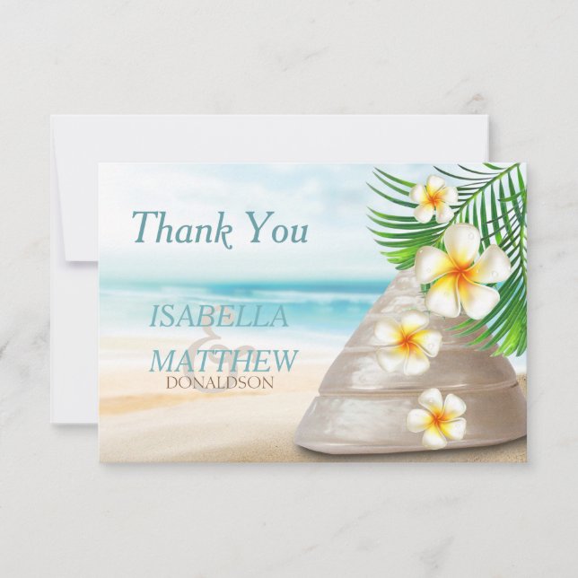 Beach Wedding for the Mr & Mrs - Thank You Card (Front)