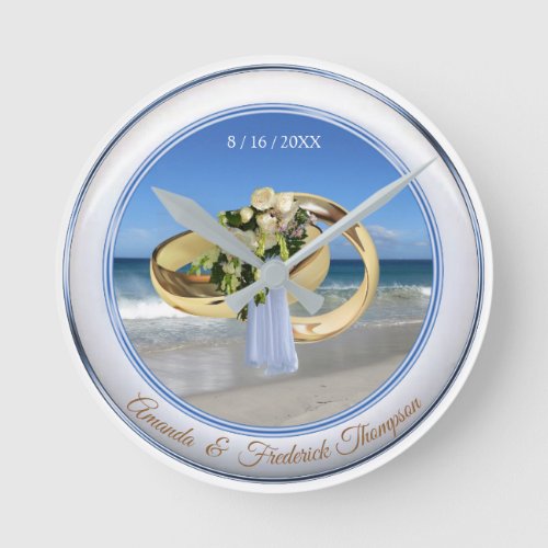 Beach Wedding  Gift Clock