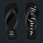 Beach Wedding Groom Flip Flops<br><div class="desc">Custom bride and groom beach wedding flip flops on black and white. Personalize it with your names and wedding date or customize it further if you wish to change the colors or to adjust the layout.</div>