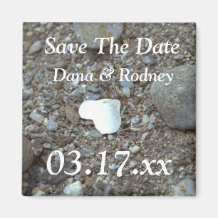 Beach Wedding Heart Photo Custom Save The Dates Ma Magnet