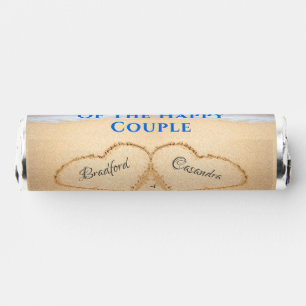 Beach Wedding Hearts in Sand Welcome Blue Breath Savers® Mints