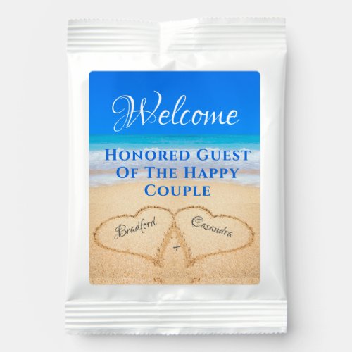  Beach Wedding Hearts in Sand Welcome Margarita Drink Mix