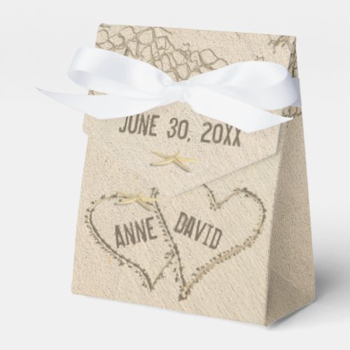 Beach Wedding Hearts with Net Favor Boxes