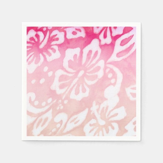 Beach Wedding Hibiscus Flower Luau Party Love Napkins (Front)