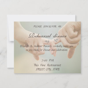 Beach Wedding,Hold Hands Rehearsal Dinner Invitation