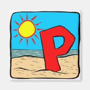 Beach Wedding Ideas Letter P Magnet
