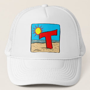 Beach Wedding Ideas Letter T Trucker Hat
