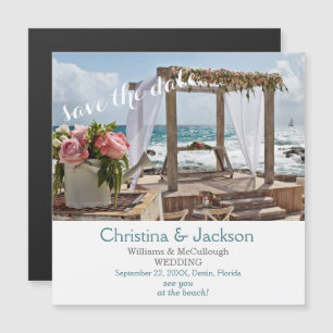 Beach Wedding Image Save the Date Wedding Magnetic Invitation