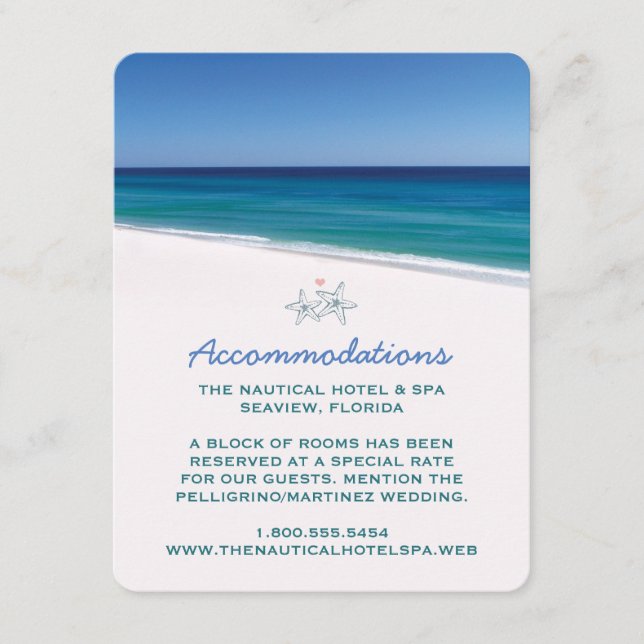 Beach Wedding Insert Cards (Front)