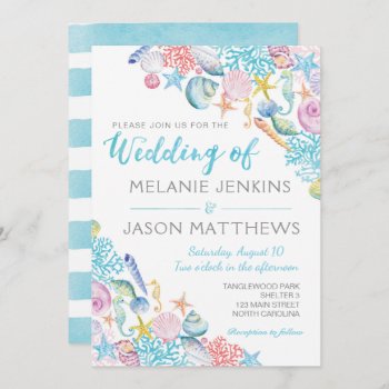 Beach Wedding Invitation by YourMainEvent at Zazzle
