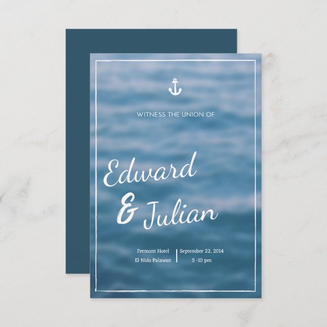 Beach Wedding Invitation  (Front/Back)