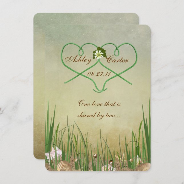 Beach Wedding Invitation (Front/Back)