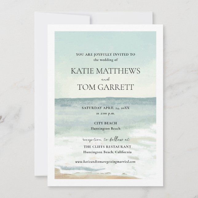 Beach Wedding  Invitation (Front)
