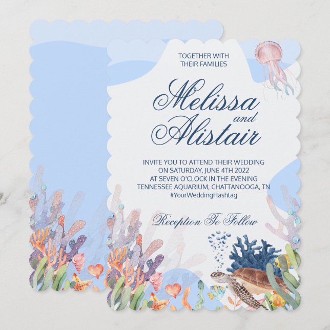 Beach Wedding Invitation (Front/Back)