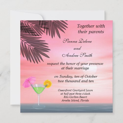 Beach Wedding Custom Invitations