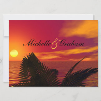Beach Wedding Invitation at Sunrise