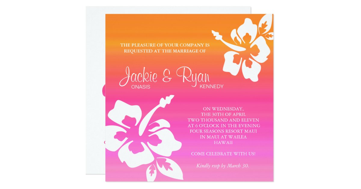 Pink Orange Wedding Invitations 9