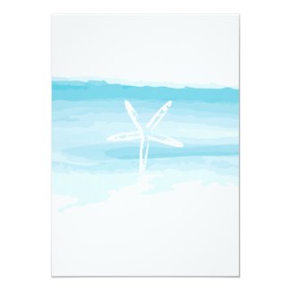 Beach Wedding Invitation ı Starfish & Sea