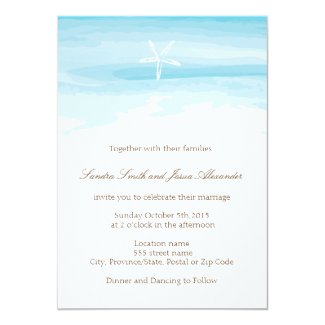 Beach Wedding Invitation ı Starfish & Sea