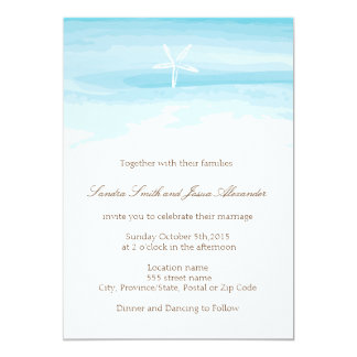 Beach Wedding Invitation ı Starfish & Sea