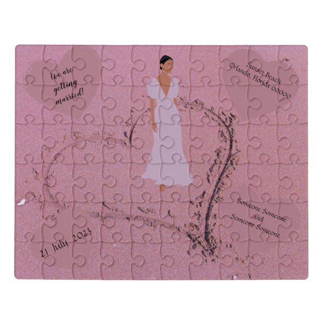 Beach Wedding  Invitation Jigsaw Puzzle (Puzzle Horizontal)