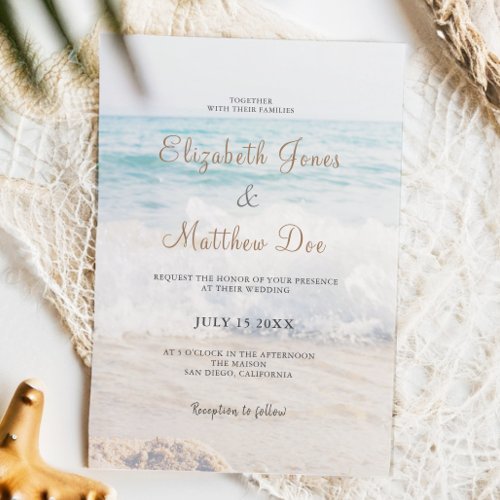 Beach Wedding Invitation SeasideOceanside Wedding