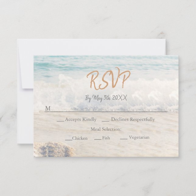 Beach Wedding Invitation Seaside/Oceanside Wedding (Front)