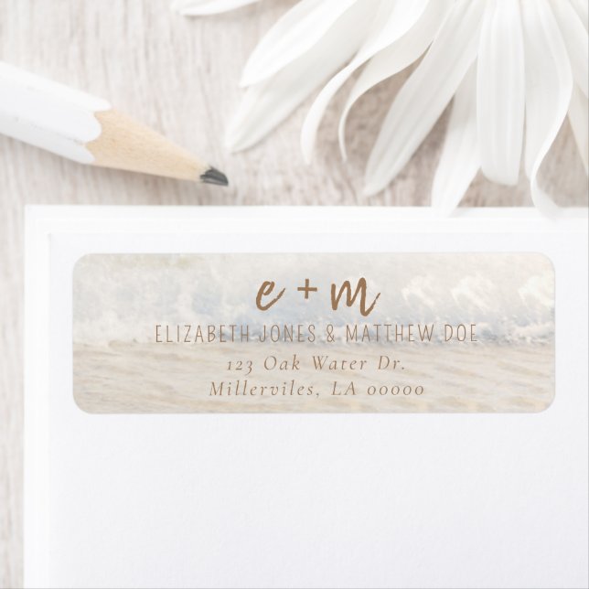 Beach Wedding Invitation Seaside/Oceanside Wedding Label (Insitu)