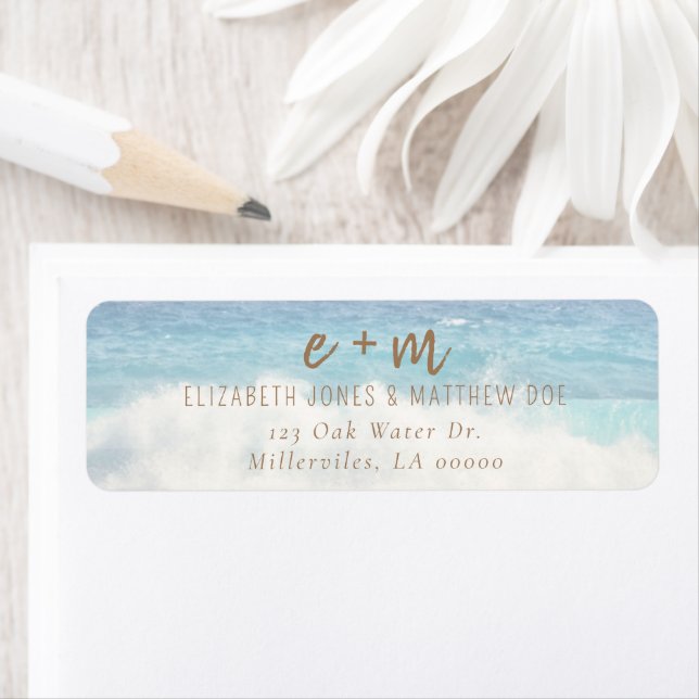 Beach Wedding Invitation Seaside/Oceanside Wedding Label (Insitu)